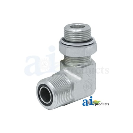 A & I Products Elbow Fitting, 90 Deg Adj Stud Elbow, ORFS 4" x4" x3" A-38H5018